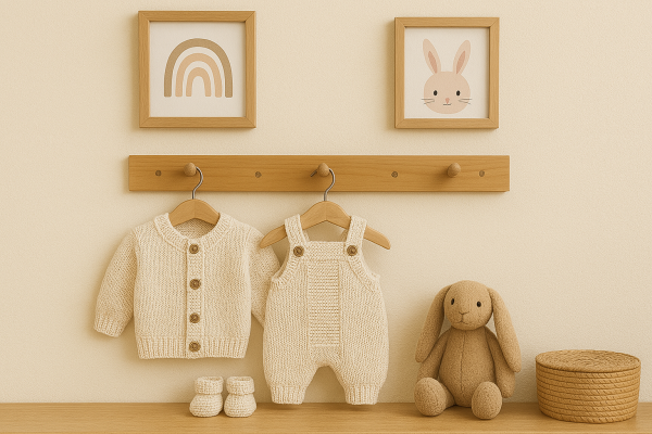 Tiny and cute neutral cream hand knit newborn set of button down cardigan, romper, and booties, made of organic cotton yarn. Perfect little newborn, baby shower, christening, baptism gift for moms and mommy to be