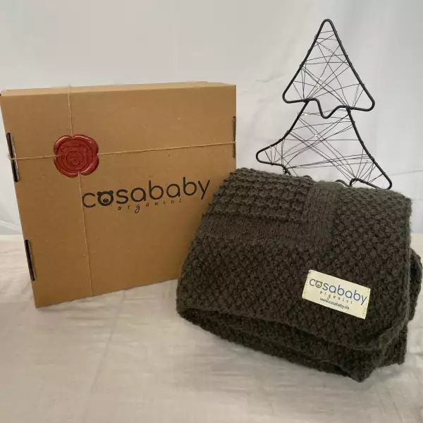 Hand Knitted Green Baby Blanket - Green Baby Blanket - Newborn Blanket styled with an eco-friendly gift Box