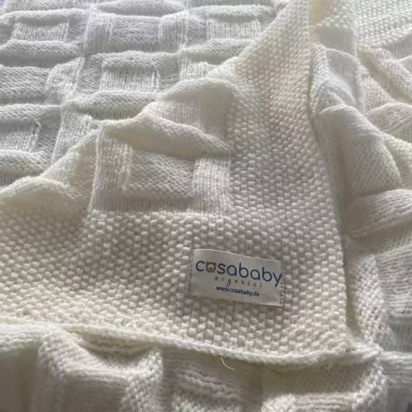 Crochet Square Baby Blanket Pattern, Organic Baby Blanket, Natural Baby Blanket, Designer Baby Blanket, Merino Wool Knit Baby Blanket