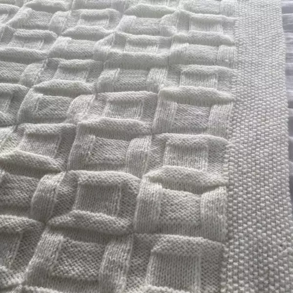 Crochet Square Baby Blanket Pattern, Organic Baby Blanket, Natural Baby Blanket, Designer Baby Blanket, Merino Wool Knit Baby Blanket