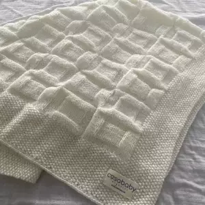 Crochet Square Baby Blanket Pattern, Organic Baby Blanket, Natural Baby Blanket, Designer Baby Blanket, Merino Wool Knit Baby Blanket