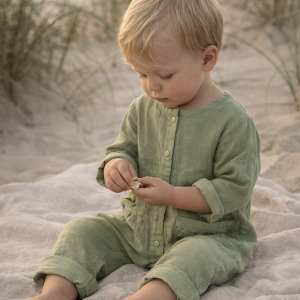 Sage Organic Muslin Baby Romper
