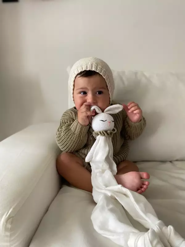 Organic Cotton Baby Knit Set - Khaki - Image 7