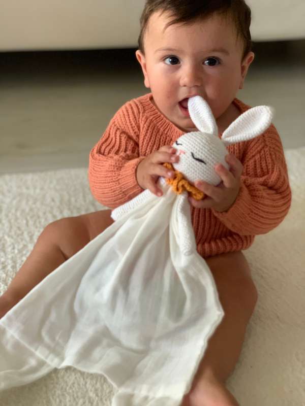 Organic Cotton Baby Knit Set - Orange - Image 4