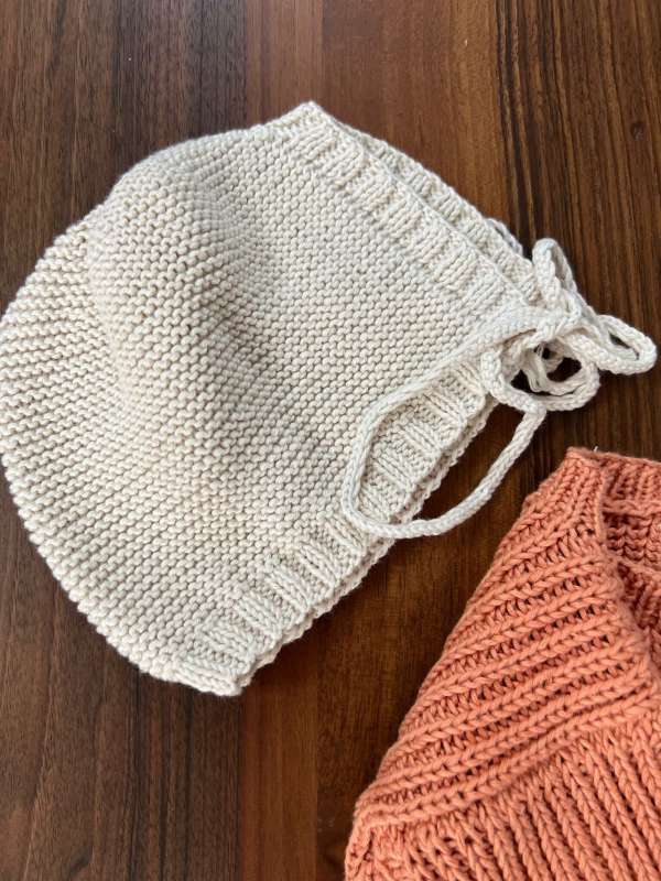 Organic Cotton Baby Knit Set - Orange - Image 3