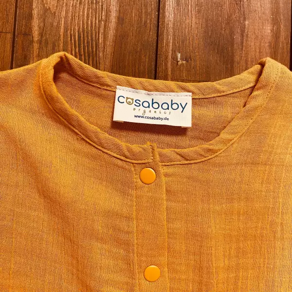 Organic Muslin Baby Romper - Orange - Image 7