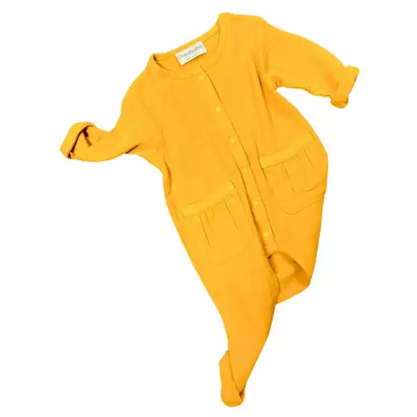 Organic Muslin Baby Romper - Orange - Image 4