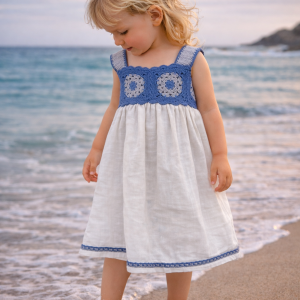 Häkelkleid für Kleinkinder – Indigo