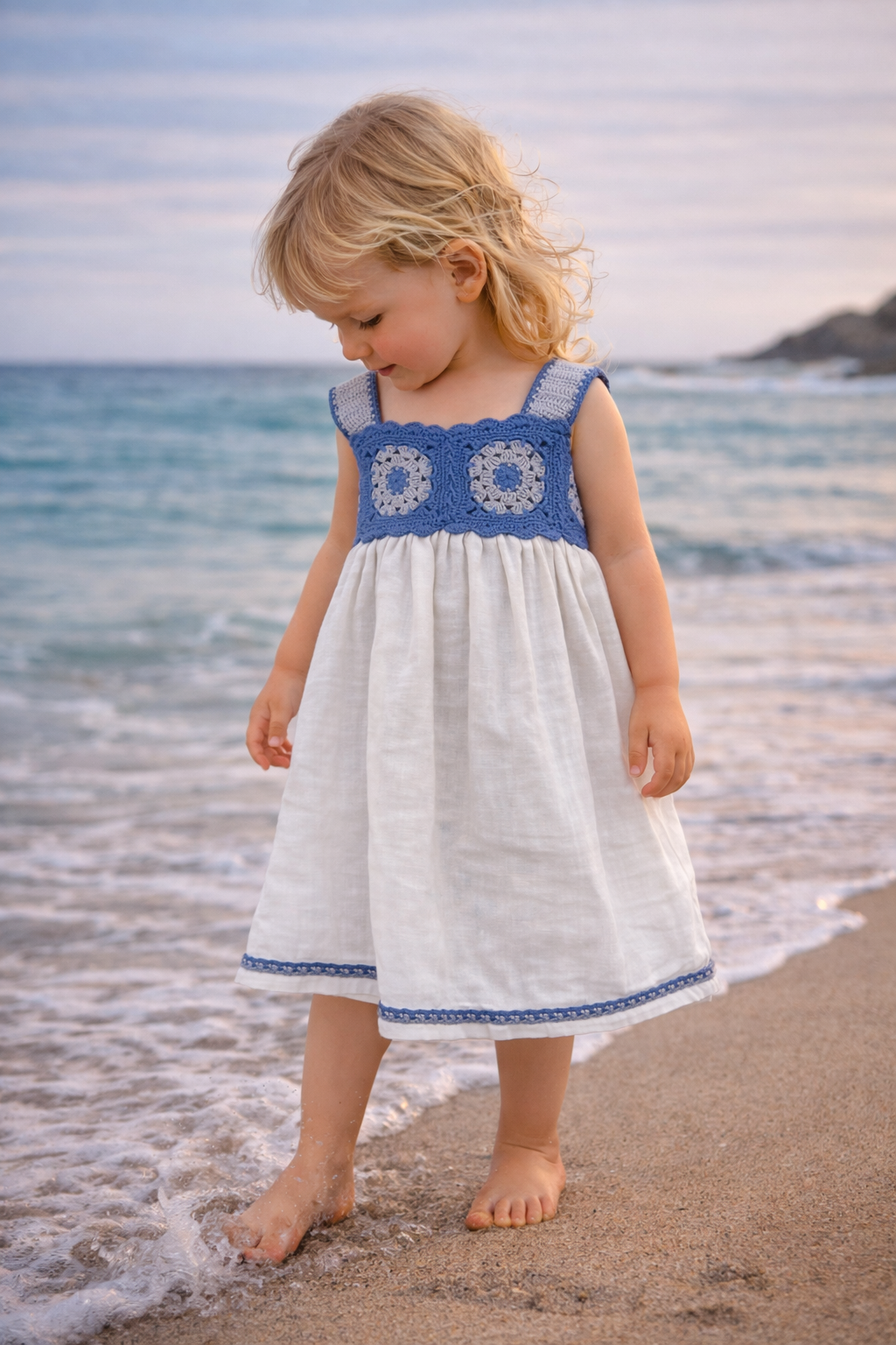Häkelkleid für Kleinkinder – Indigo