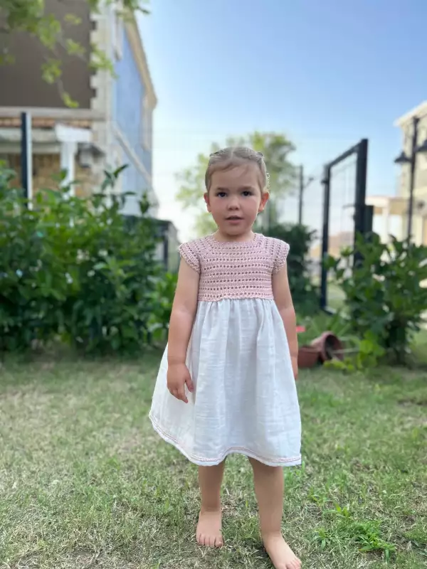 Crochet Baby Dress - Pink