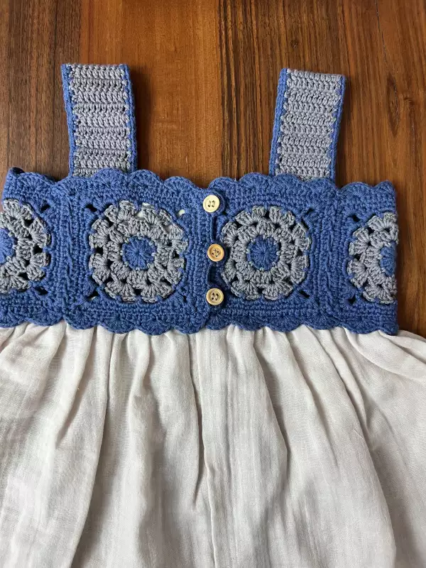 Häkelkleid für Kleinkinder – Indigo – Bild 4