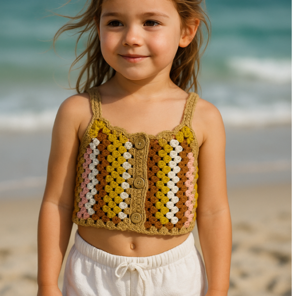 Girl's Crochet Crop Top